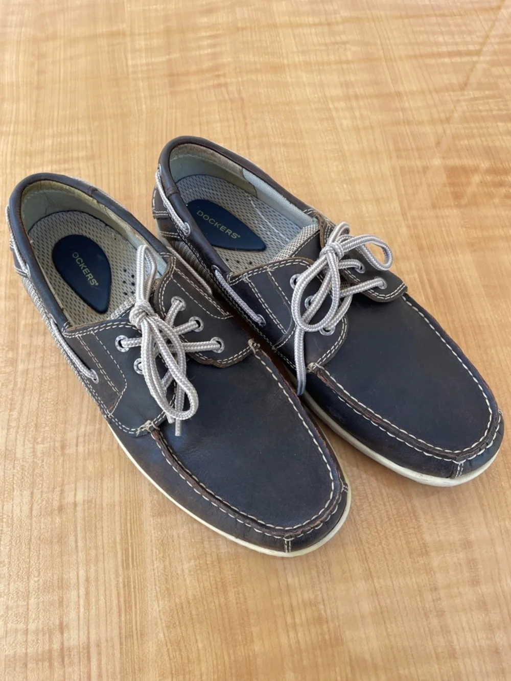 Dockers Men's Leather Boat Shoes Casual Dark Brown Size 11.5